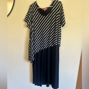 Woman Within Navy Blue & White
Striped Dress Plus Size 18/20